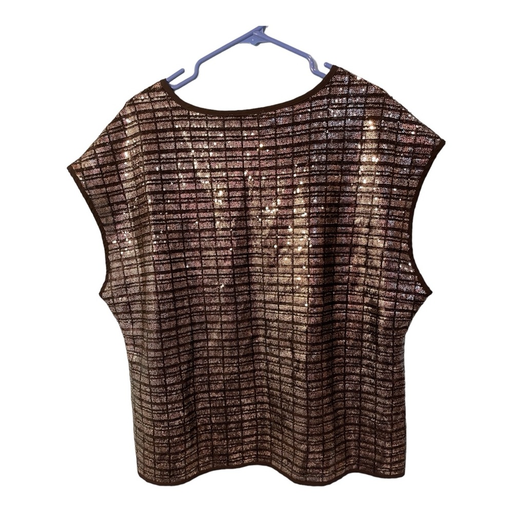 Calvin Klein sequin top 1X silver & black